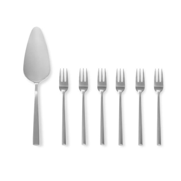 AMBITION COMO Komplet sztućców do ciasta 7 el dla 6 osób / srebrny