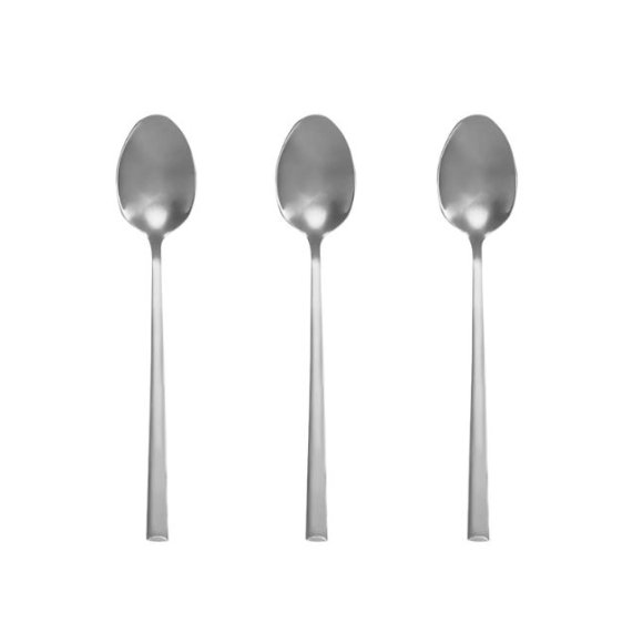 AMBITION COMO Komplet łyżeczek do herbaty 14 cm / 3 el dla 3 osób / srebrne