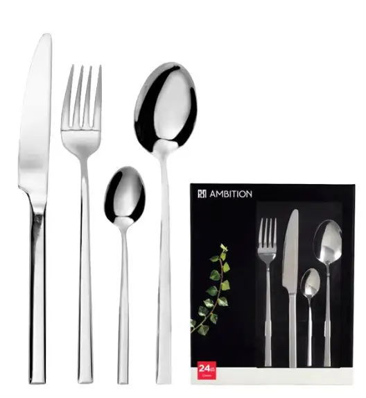 AMBITION COMO Komplet sztućców 30 el dla 6 osób w pudełku / srebrne