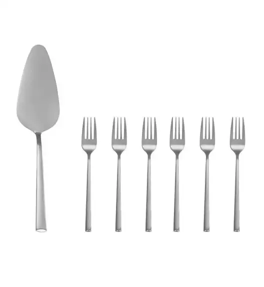 AMBITION COMO Komplet sztućców 30 el dla 6 osób + łopatka do ciasta w pudełku / srebrne
