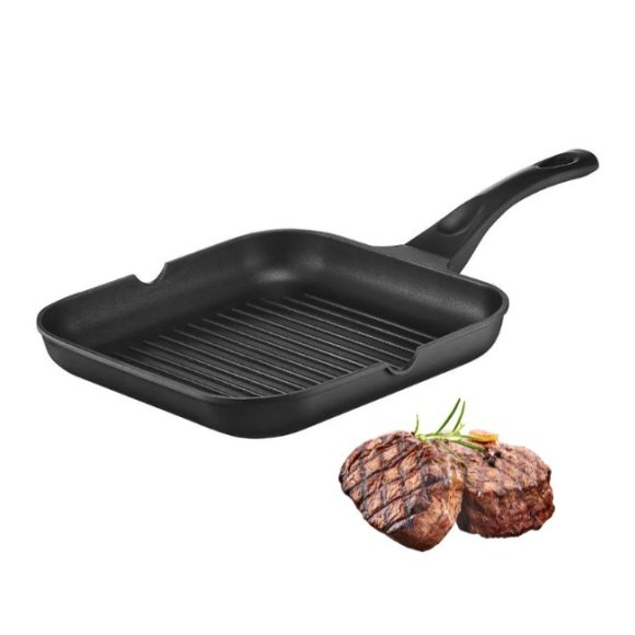 AMBITION ENZO Patelnia grillowa 28 x 28 cm / powłoka nieprzywierająca ILAG ULTIMATE / indukcja