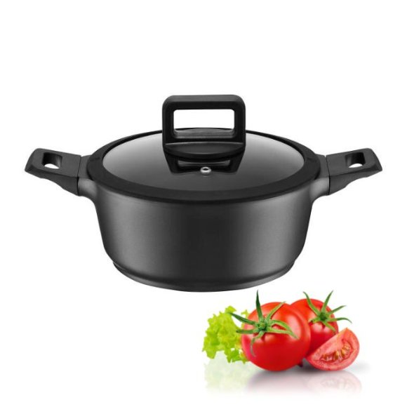 AMBITION ENZO Garnek z pokrywką 24 cm / powłoka nieprzywierająca ILAG ULTIMATE / aluminium