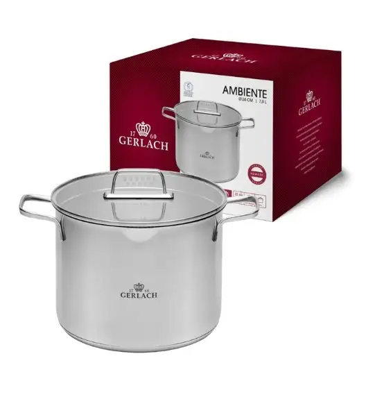 GERLACH AMBIENTE Garnek 7 l z pokrywką 24 cm / stal nierdzewna