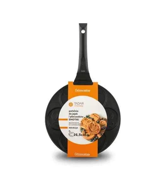 TADAR EMOTKI Patelnia do pancakes i placków 26,5 cm / czarna / non-stick / indukcja