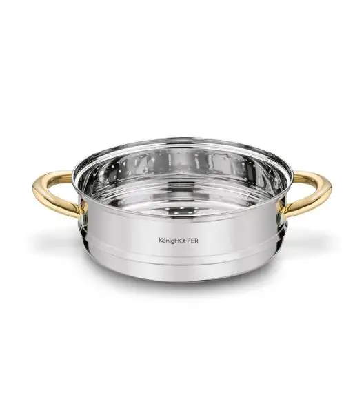 KonigHOFFER FARO GOLD Garnek do gotowania na parze z pokrywką 20 cm / 2,9 l / stal nierdzewna / indukcja