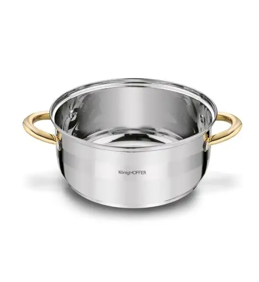 KonigHOFFER FARO GOLD Garnek do gotowania na parze z pokrywką 20 cm / 2,9 l / stal nierdzewna / indukcja