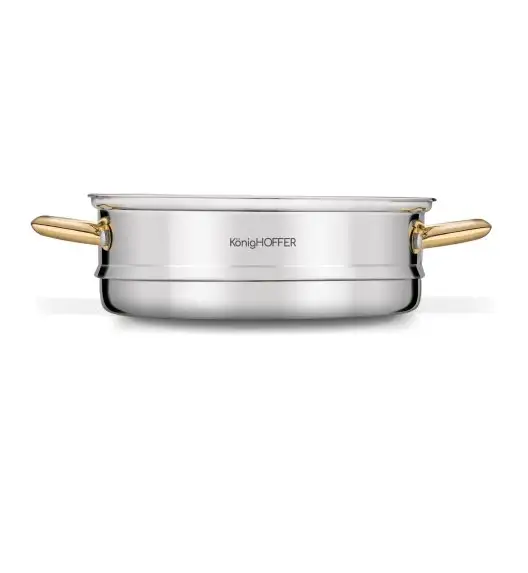 KonigHOFFER FARO GOLD Garnek do gotowania na parze z pokrywką 20 cm / 2,9 l / stal nierdzewna / indukcja