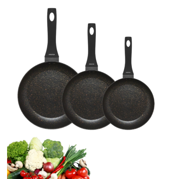 AMBITION TRES Komplet Patelni 20, 24, 28 cm / aluminium / indukcja