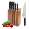 ZWIEGER MAGNETO Komplet 5 noży w bloku drewnianym / stal nierdzewna + drewno akacjowe