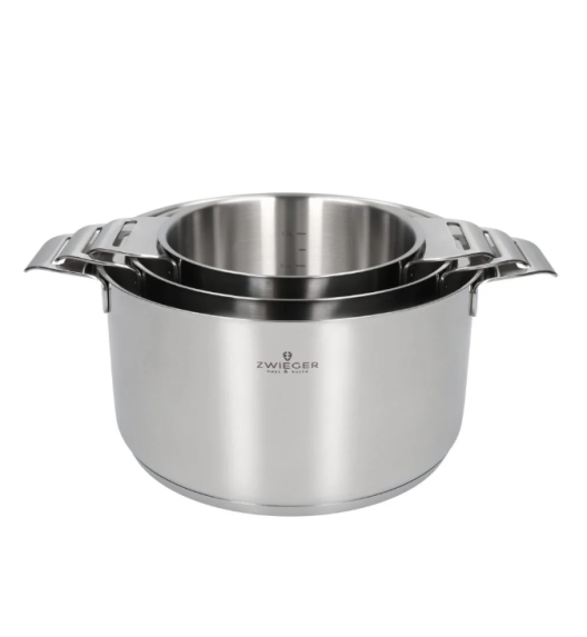 ZWIEGER VISIONARY Komplet 3 garnki z pokrywkami 16, 20, 24 cm / stal nierdzewna / indukcja