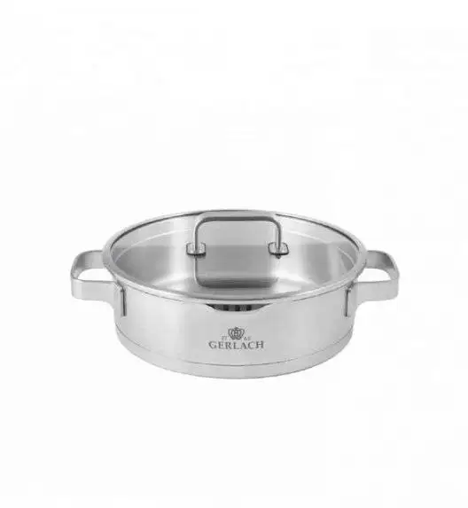 GERLACH PRESTIGE PLUS Komplet Garnki z pokrywkami 10 el / stal nierdzewna / INDUKCJA + Patelnia Initial 24, 28 cm +garnek 7 l Ambiente 