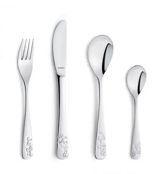 WYPRZEDAŻ! AMEFA FOREST FRIENDS Sztućce dla dzieci 4 elementy / stal nierdzewna