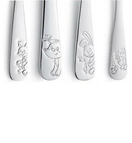 WYPRZEDAŻ! AMEFA FOREST FRIENDS Sztućce dla dzieci 4 elementy / stal nierdzewna