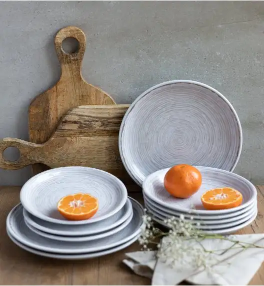 LUBIANA KERAJET | 709 KJ BRĄZOWY | Serwis obiadowy 12/36 elementów | 9174A