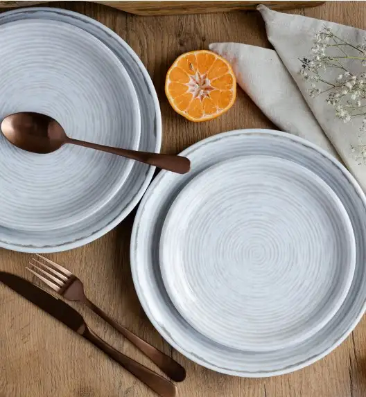 LUBIANA KERAJET | 709 KJ BRĄZOWY | Serwis obiadowy 12/36 elementów | 9174A