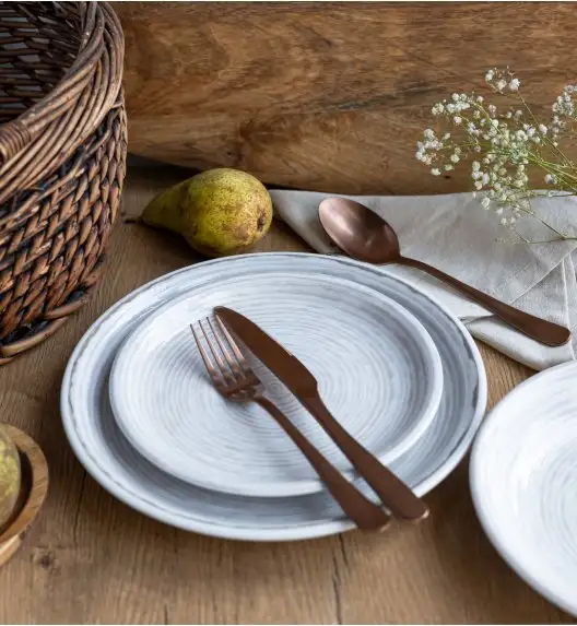 LUBIANA KERAJET | 709 KJ BRĄZOWY | Serwis obiadowy 12/36 elementów | 9174A