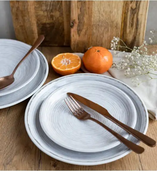 LUBIANA KERAJET | 709 KJ BRĄZOWY | Serwis obiadowy 18/54 elementy | 9174A