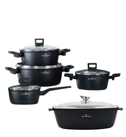 ZWIEGER FORTE Komplet garnków z pokrywkami / 16, 18, 20, 24 cm + Brytfanna VERON