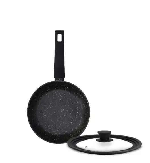 ZWIEGER FORTE Komplet patelnia aluminiowa 20 cm / powłoka granitowa PFLUON + pokrywka silikonowa