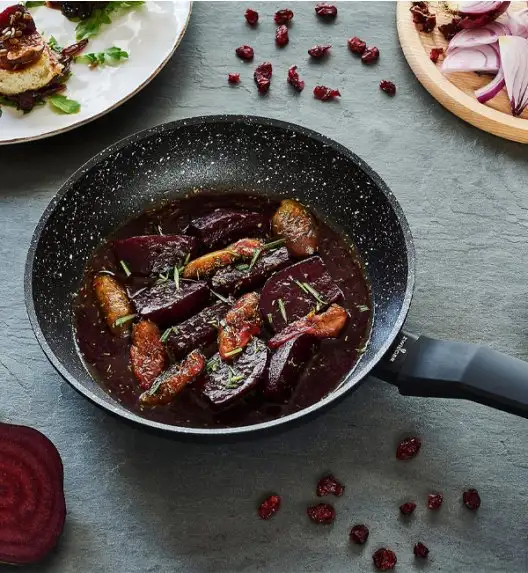 ZWIEGER FORTE Komplet patelnia aluminiowa 28 cm / powłoka granitowa PFLUON + pokrywka silikonowa