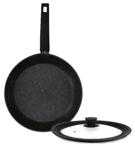 ZWIEGER FORTE Komplet patelnie aluminiowe 20, 28 cm / powłoka granitowa PFLUON + pokrywki silikonowe