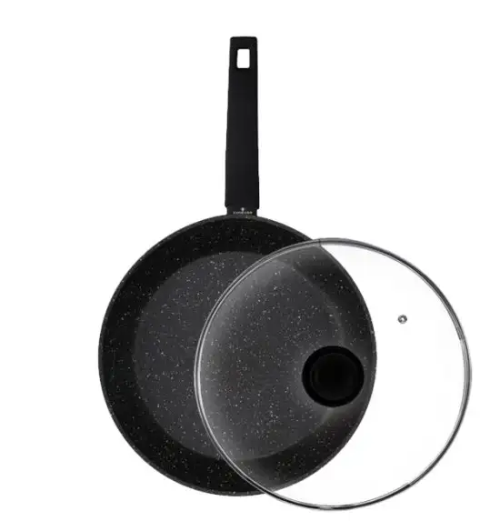 ZWIEGER FORTE Komplet patelnie aluminiowe 20, 24, 28 cm / powłoka granitowa PFLUON + pokrywki