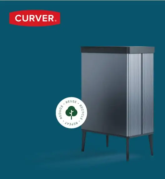 CURVER VERTO HIGH Kosz na śmieci 54 l na nóżkach z pokrywą / perłowy niebieski