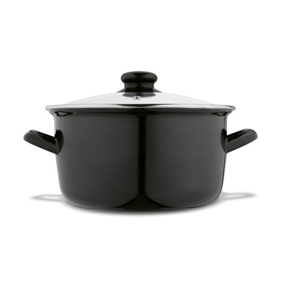 TADAR Garnek do frytek 3,2 l / z sitkiem i pokrywką / emalia