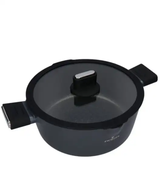 ZWIEGER VESNA Komplet 3 garnków z pokrywkami + Rondel 16 cm + Patelnie 20, 24, 28 cm + Brytfanna 33 cm + Pokrywki silikonowe TADAR