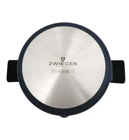 ZWIEGER VESNA Komplet garnków 6 el z pokrywkami 20, 24, 28 cm + Rondel 16 cm + Patelnie 20, 24, 28 cm + Brytfanna 33 cm + Pokrywki silikonowe TADAR