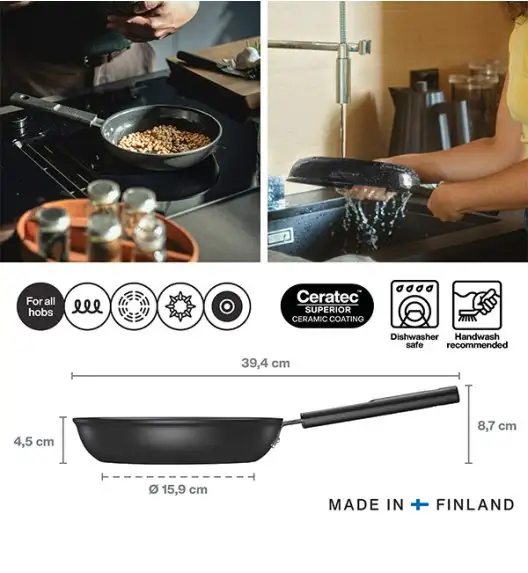 FISKARS HARD FACE 1075457 Patelnia 20 cm / powłoka Ceratec™ Superior