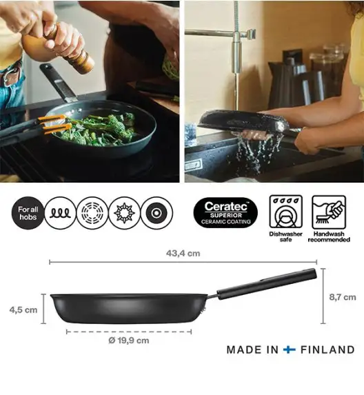 FISKARS HARD FACE 1075458 Patelnia 24 cm / powłoka Ceratec™ Superior