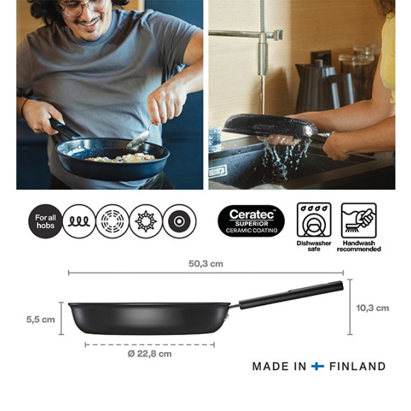 FISKARS HARD FACE 1075520 Patelnia 28 cm / powłoka Ceratec™ Superior