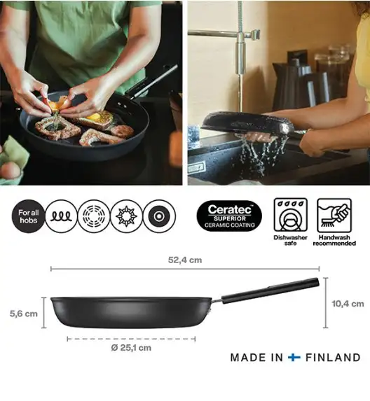 FISKARS HARD FACE 1075521 Patelnia 30 cm / powłoka Ceratec Superior