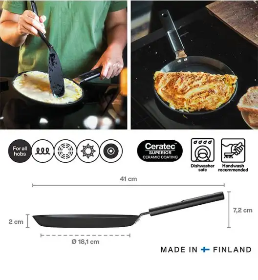 FISKARS HARD FACE 1075522 Patelnia naleśnikowa 22 cm / powłoka Ceratec™ Superior