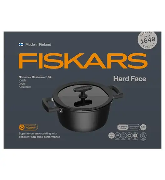 FISKARS HARD FACE 1075526 Garnek 3,5 l z pokrywką / powłoka Ceratec™ Superior