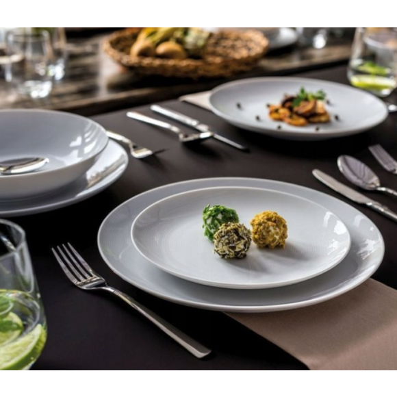 LUBIANA  MODERN BIAŁY Serwis obiadowy 18 el / 6 osób / porcelana dekorowana