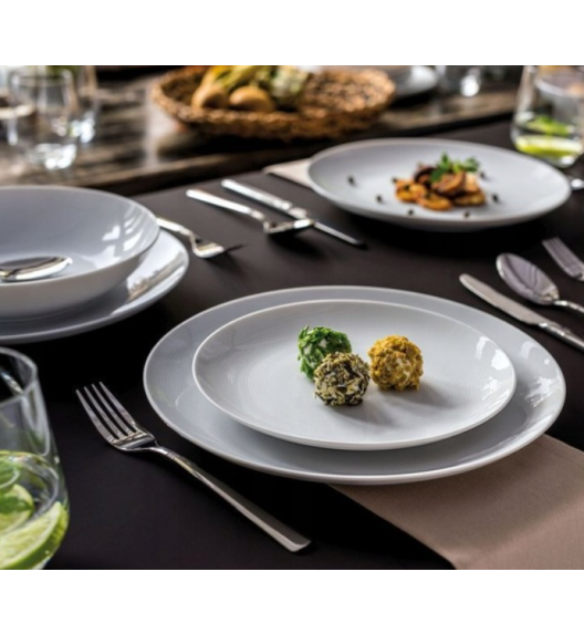 LUBIANA  MODERN BIAŁY Serwis obiadowy 36 el / 12 osób / porcelana dekorowana