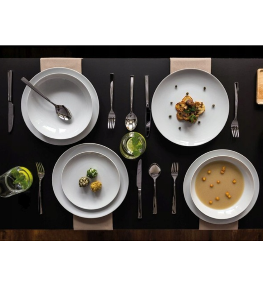 LUBIANA  MODERN BIAŁY Serwis obiadowy 36 el / 12 osób / porcelana dekorowana