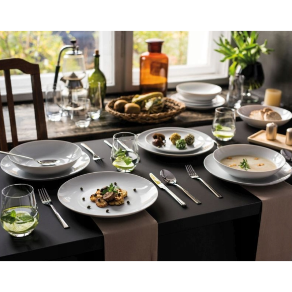 LUBIANA  MODERN BIAŁY Serwis obiadowy 36 el / 12 osób / porcelana dekorowana