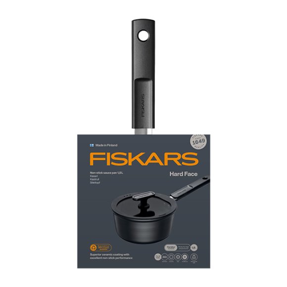 FISKARS HARD FACE Komplet garnki z pokrywkami 8 el / powłoka Ceratec™ Superior