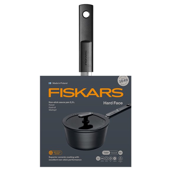 FISKARS HARD FACE Komplet garnki z pokrywkami 8 el / powłoka Ceratec™ Superior