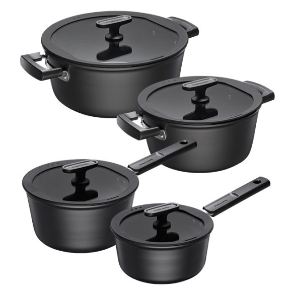 FISKARS HARD FACE Komplet garnki z pokrywkami 8 el / powłoka Ceratec™ Superior