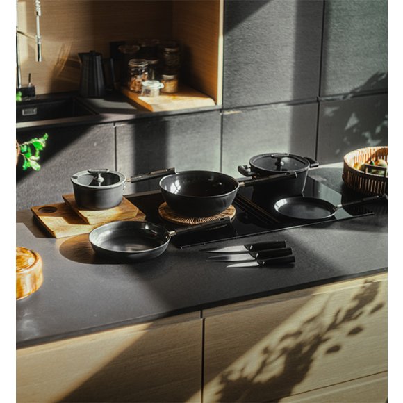 FISKARS HARD FACE Komplet patelnie 20, 24, 28 cm / powłoka Ceratec™ Superior