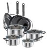 FISKARS FUNCTIONAL FORM Komplet garnki z pokrywkami 8 el + Patelnie 20, 24, 28 cm + pokrywki TADAR / powłoka Ceratec™
