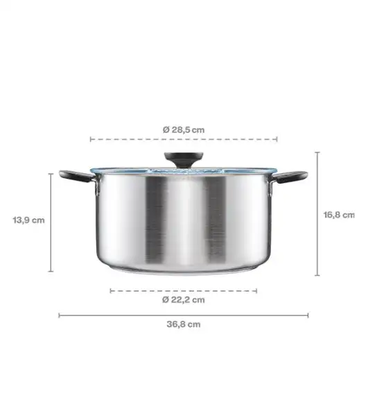 FISKARS FUNCTIONAL FORM Komplet garnki z pokrywkami 8 el + Patelnie 20, 24, 28 cm + pokrywki silikonowe TADAR / powłoka Ceratec™