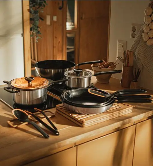 FISKARS FUNCTIONAL FORM Komplet patelni 20, 24, 28 cm + pokrywki silikonowe TADAR + Wok / powłoka Ceratec™