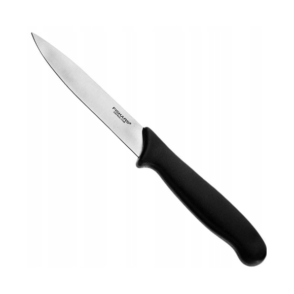 FISKARS ESSENTIAL Komplet 5 noży (kuchenne +do warzyw) w pudełku | stal nierdzewna HRC 53 + Ostrzałka ESSENTIAL