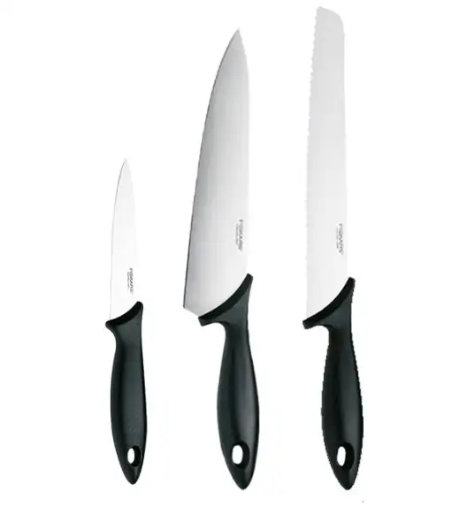 FISKARS ESSENTIAL Komplet 8 noży (kuchenne +Szefa +do warzyw) w pudełku / stal nierdzewna HRC 53 + Skrobaczka ESSENTIAL