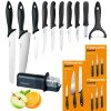 FISKARS ESSENTIAL Zestaw 9 noży (kuchenne +do warzyw +do obierania) w pudełku + Ostrzałka + Skrobaczka ESSENTIAL